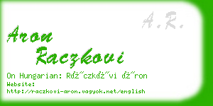 aron raczkovi business card